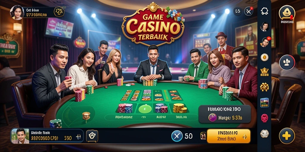 Screenshot gameplay 2757 menampilkan dealer langsung dan suasana kasino yang nyata.