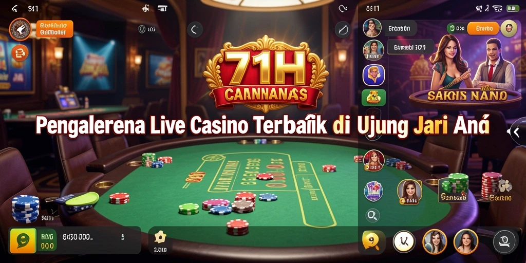 Screenshot dari gameplay Live Casino yang menampilkan dealer langsung dan permainan seru.