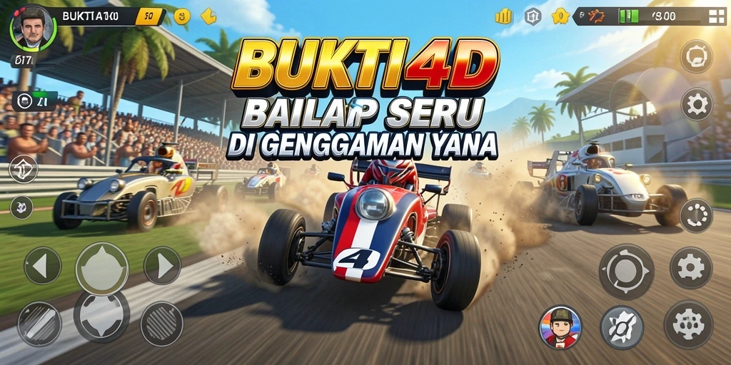 Tangkapan layar gameplay BUKTI4D yang menampilkan balapan intens.