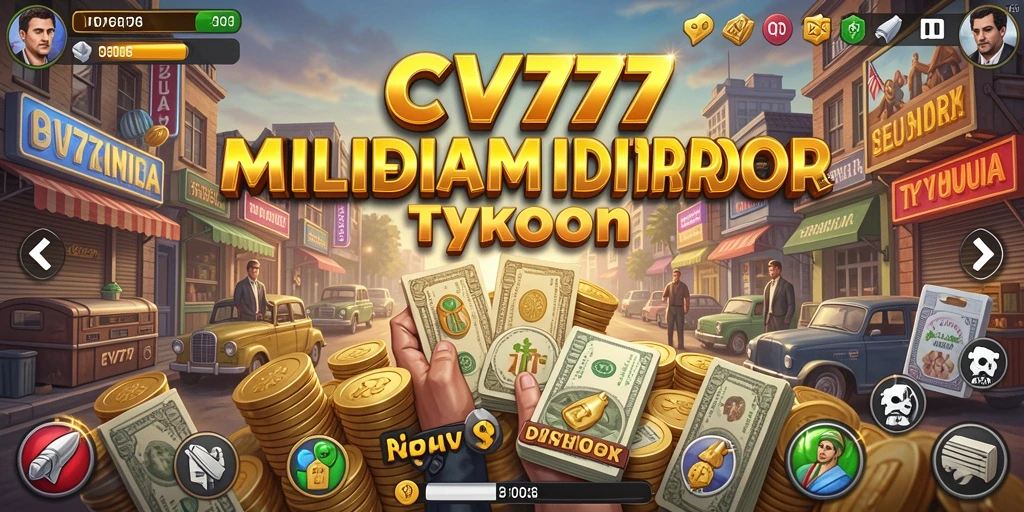 Tampilan gameplay seru dalam CV777, menunjukan manajemen bisnis yang mendebarkan.