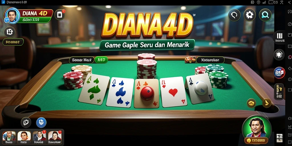 Tampilan gameplay menarik dari DIANA4D dalam permainan Gaple.