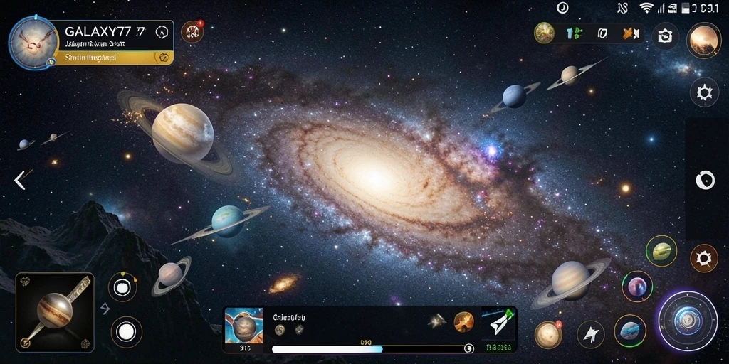 Tampilan gameplay GALAXY77 yang menarik dan penuh petualangan luar angkasa.