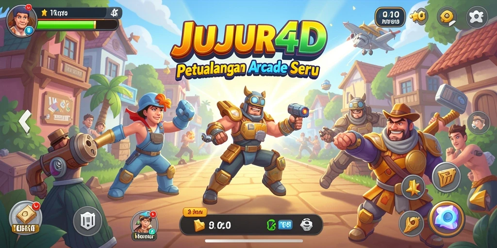 Tampilkan gameplay seru dari JUJUR4D dengan berbagai tantangan arcade.