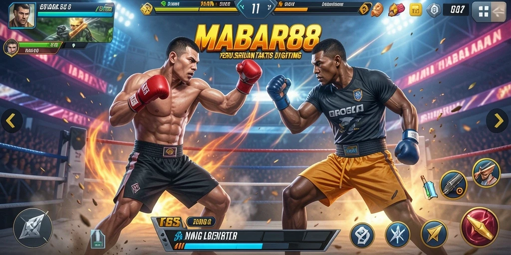 Screenshot gameplay MABAR88 menampilkan pertarungan seru antar karakter.