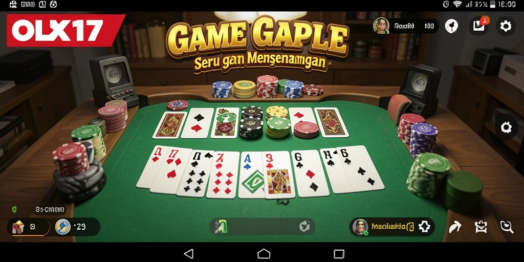Tampilan gameplay Gaple yang seru dan interaktif di OLX17.