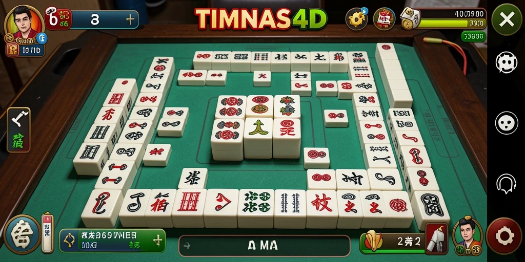 Screenshot menampilkan aksi seru dalam permainan Mahjong TIMNAS4D.
