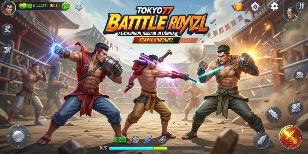 Tangkapan layar menunjukkan aksi mendebarkan dalam pertarungan Battle Royale.